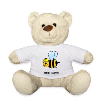 bee save, abeille avec un casque, abeille amusante, abeille - Nounours - blanc - Devant