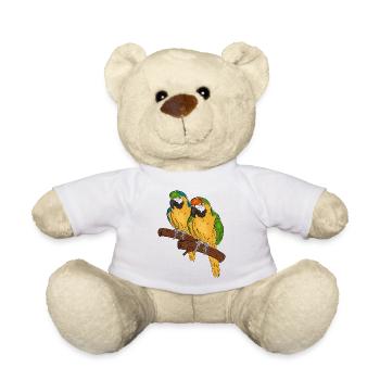 Papageien auf einem Ast - Teddy - Weiß - Vorne