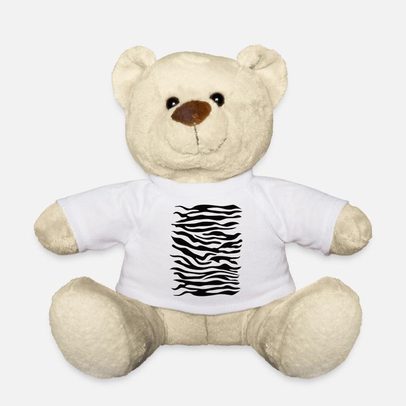 Zebra Muster schwarz - Teddy - Weiß