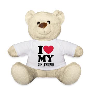 I love my girlfriend - Ich liebe meine Freundin - Teddy - Weiß - Vorne
