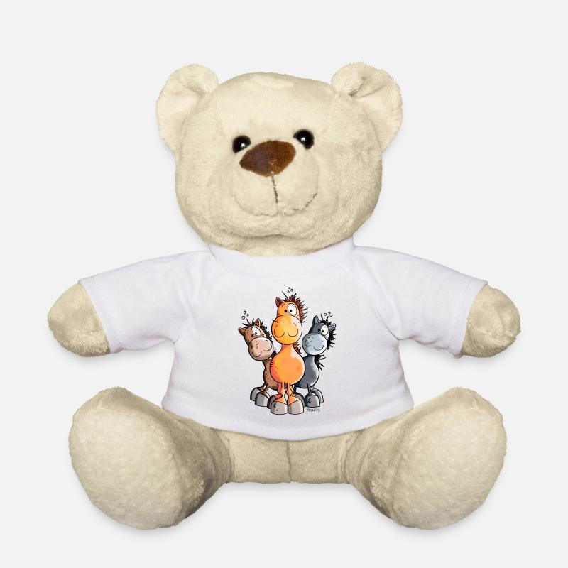 Süßes Pferde Trio - Teddy - Weiß