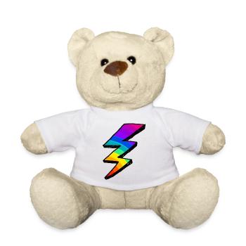 Bunter Blitz. Regenbogen - Teddy - Weiß - Vorne