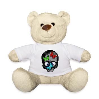 Totenkopf Schmetterlinge / skull butterflies - Teddy - Weiß - Vorne