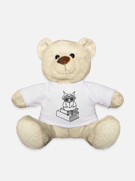 Eule, Bücher - Teddy - Weiß