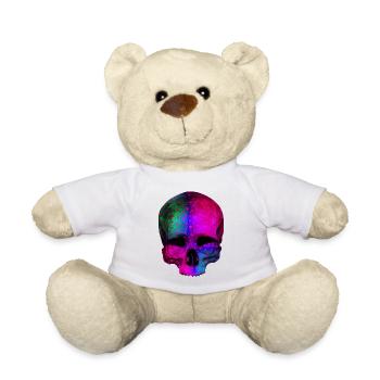 Totenkopf bunte Sterne / skull stars - Teddy - Weiß - Vorne