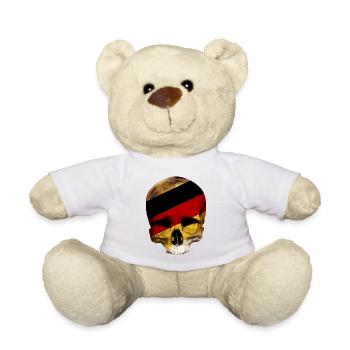 Totenkopf mit Deutschlandflagge / skull germany - Teddy - Weiß - Vorne