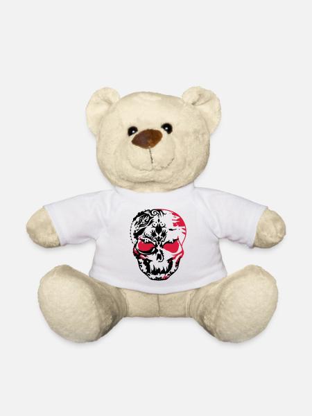Totenkopf Maske aus Ornamenten - Teddy - Weiß
