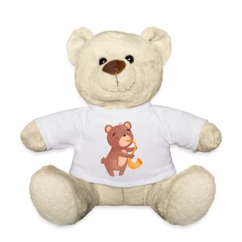 Ours & saxophone - Nounours - blanc - Devant
