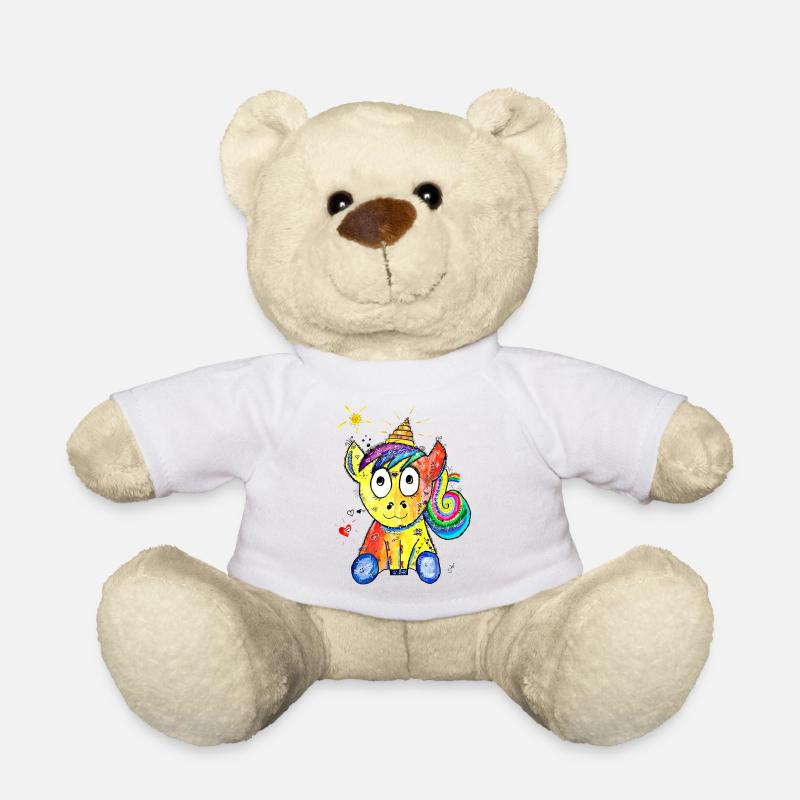 Happy unicorn - Teddy Bear - white