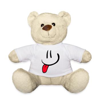 Comic face funny fun smile - Teddy Bear - white - Front