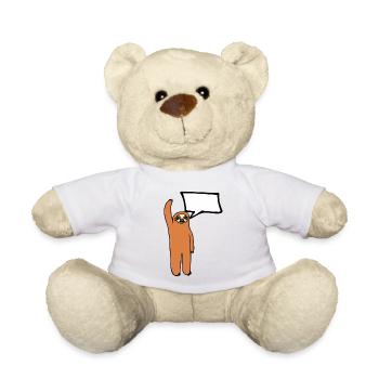 Sloth - insert your text into the speech bubble - Teddy Bear - white - Front