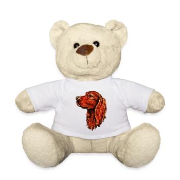 Irish setter portrait - Teddy Bear - white - Front