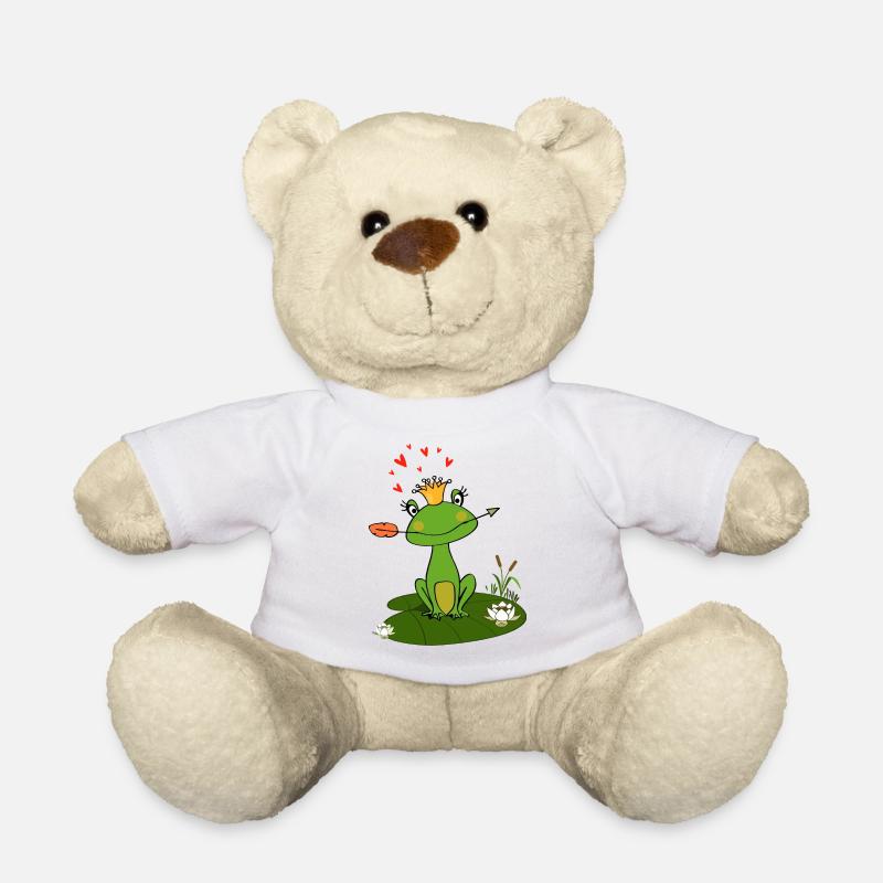 Charming frog with crown and heart - Teddy Bear - white