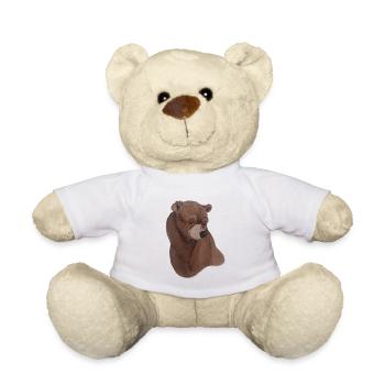 Cute watercolor honey bear / baby bear - Teddy Bear - white - Front