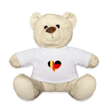 Belgien und Deutschland Herz - Teddy - Weiß - Vorne