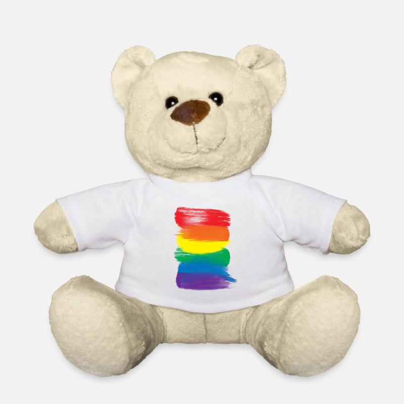 Pride-Malstriche - Pride-Regenbogenfahne - Teddy - Weiß