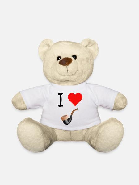 I love Pfeife - Teddy - Weiß