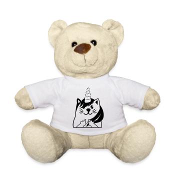 Tu peux me doigt du milieu chat licorne - Nounours - blanc - Devant