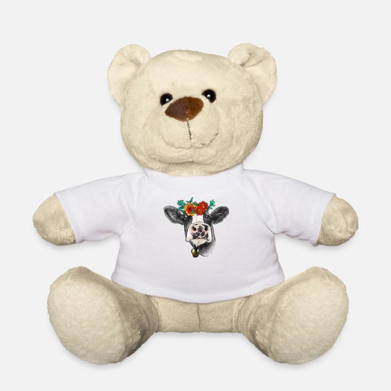 Aquarell Kuh - Teddy - Weiß