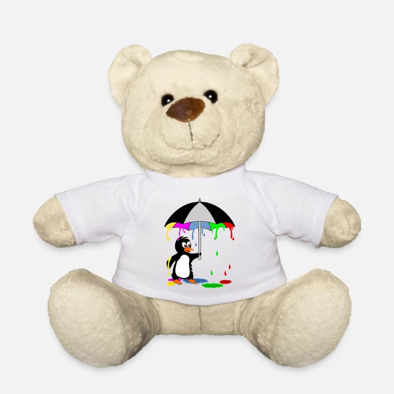 Bunter Pinguin - Teddy - Weiß