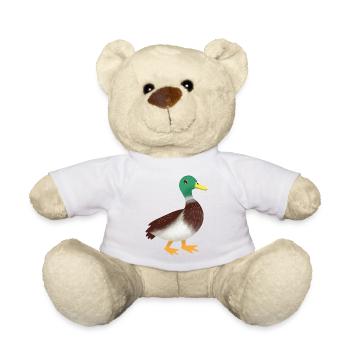 Simple mallard Duck Hand Drawn - Teddy Bear - white - Front