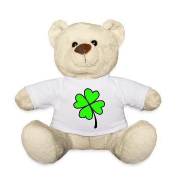 Kleeblatt Glück Gesund - Teddy - Weiß - Vorne