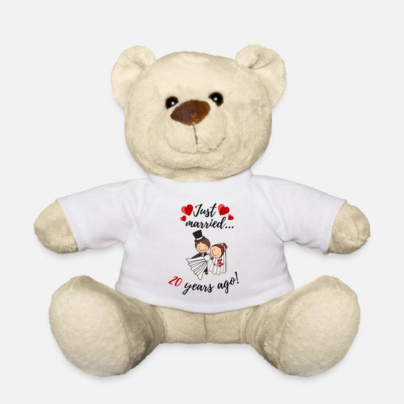 Anniversaire de mariage de 20 ans - Nounours - blanc