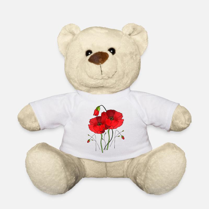Flowers - Teddy Bear - white