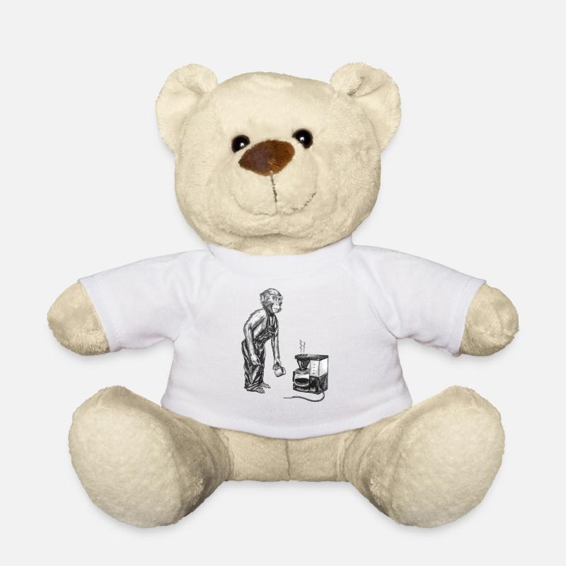 Monkey and coffee - Teddy Bear - white