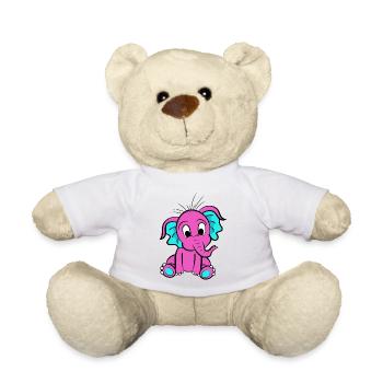 Rosa Elefant - Teddy - Weiß - Vorne