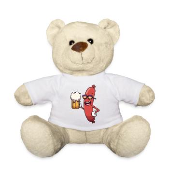 Kühle Wurst mit Bier - Teddy - Weiß - Vorne