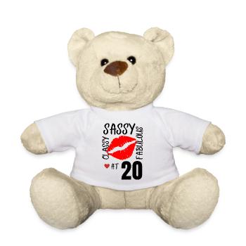 Sassy and Fabulous at 20. 20th birthday - Teddy Bear - white - Front