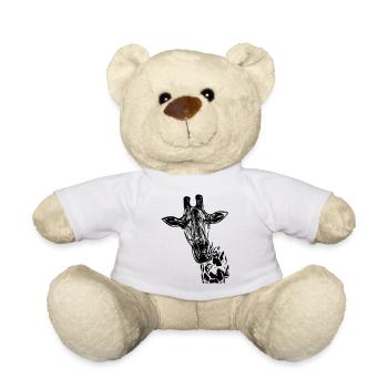 Vintage Vector Giraffe - Teddy - Weiß - Vorne