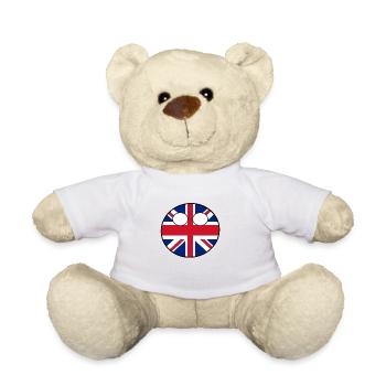 Countryball pays Patrie Angleterre - Nounours - blanc - Devant