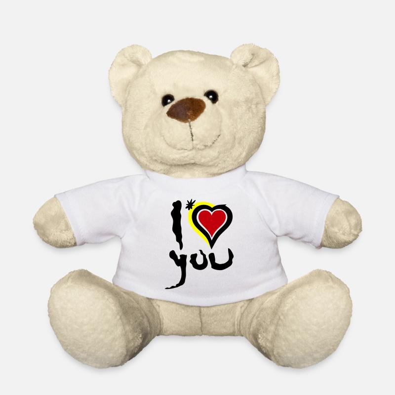 Ich liebe dich Herz Abstrakte Kunst Valentinstag - Teddy - Weiß