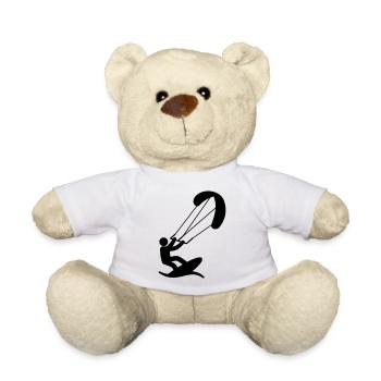 Kitesurfer Kite Surfer Welle Wasser Wind - Teddy - Weiß - Vorne