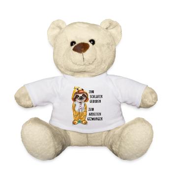 Zum Schlafen geboren arbeiten gezwungen Faultier - Teddy - Weiß - Vorne