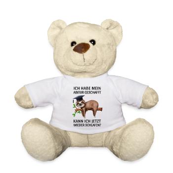 Abitur geschafft lustiges Faultier Abi Motto - Teddy - Weiß - Vorne
