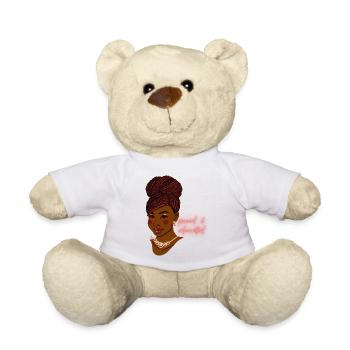 beautiful black woman proud & educated with braids - Teddy - Weiß - Vorne