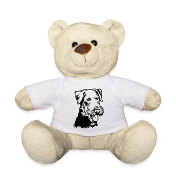 Airedale Terrier Head - Teddy Bear - white - Front