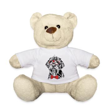KORTHALS GRIFFON Brille Fliege Hunde Hund - Teddy - Weiß - Vorne