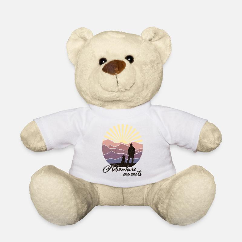 Adventure Awaits - Teddy Bear - white
