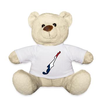 France Race Track with Flag - Teddy Bear - white - Front