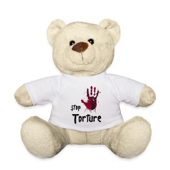 Stop Torture. Human Rights Activist - Teddy Bear - white - Front