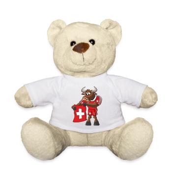 Swiss Bull - Teddy Bear - white - Front