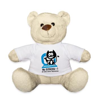Chat technicien informatique, humour de chat ! - Nounours - blanc - Devant