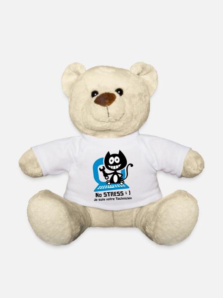 Chat technicien informatique, humour de chat ! - Nounours - blanc