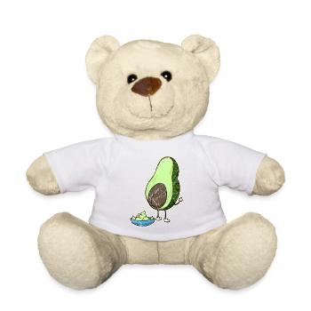 Vegan Vegetarian Avocado Sauce Dip I Gift - Teddy Bear - white - Front