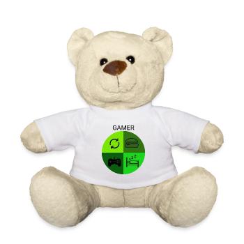 Gamer Design Eat Sleep Game Repeat - Teddy - Weiß - Vorne
