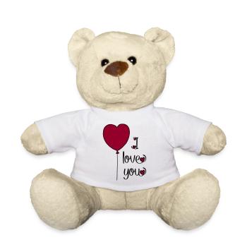 T-shirt pour les amoureux - Nounours - blanc - Devant